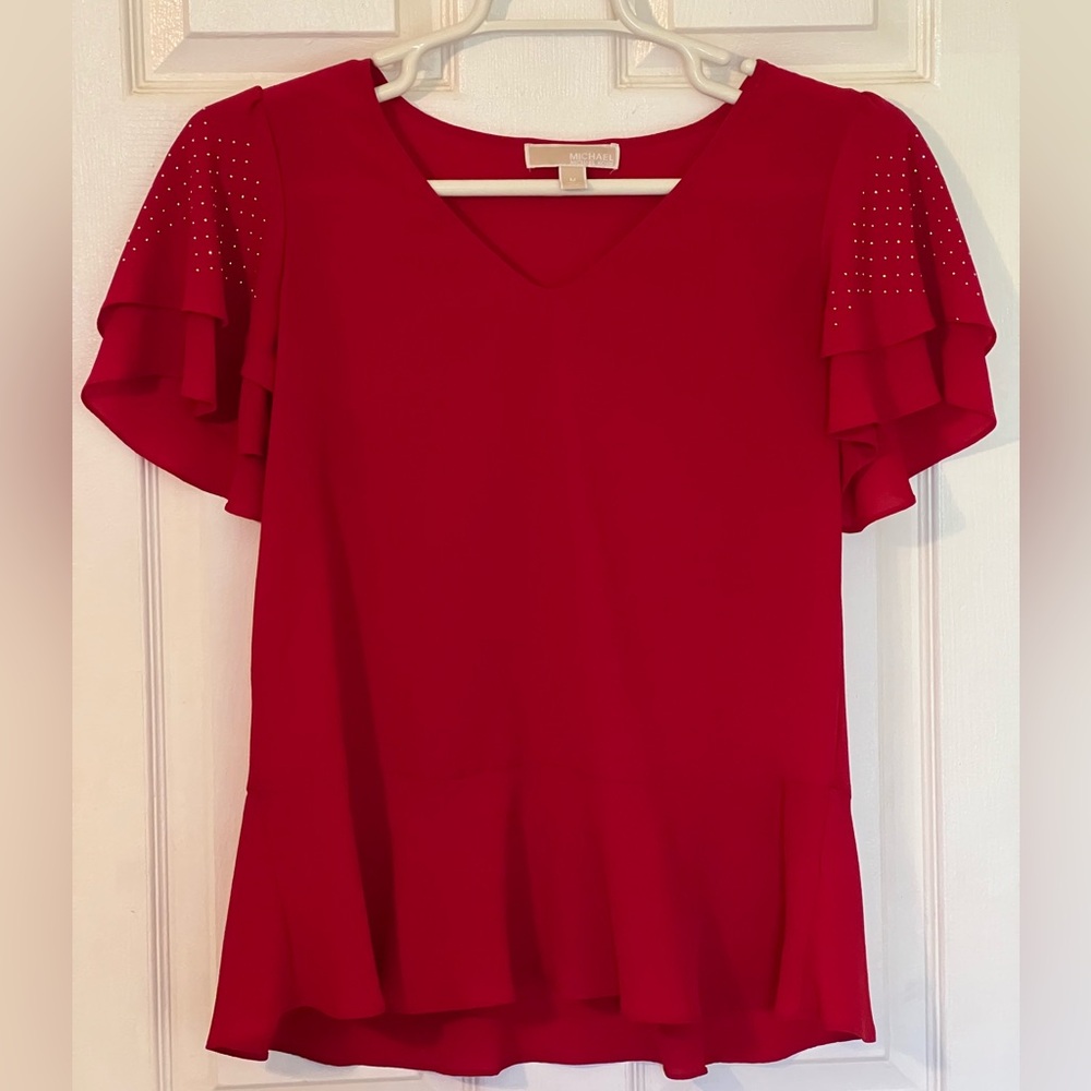 Michael Kors Gorgeous Xmas Red top